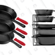 Cast Iron Skillet 3-Piece Set (8-Inch, 10-Inch, 12-Inch) | $35 | Amazon
Heavy Duty Pan Organizer, 5 Tier Rack | $20 | Amazon